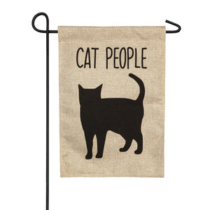 Cat People Burlap Garden Flag