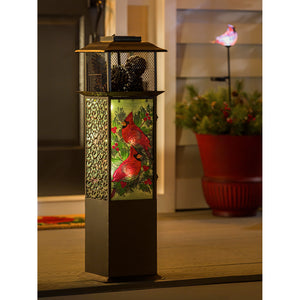 Solar Glass Panel Cardinal Outdoor Lantern