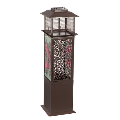 Solar Glass Panel Cardinal Outdoor Lantern