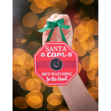 Load image into Gallery viewer, Wood Tree Ornament with Bow, Santa/Elf Cam
