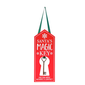 Santa's Magic Key Wood Door Hanger