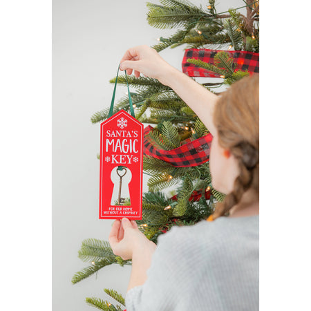 Santa's Magic Key Wood Door Hanger