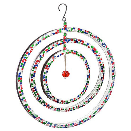 Mosaic Concentric Circle Wind Spinner, Multi Color