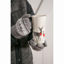 Load image into Gallery viewer, Ceramic Travel Mug &amp; Gloves Set, White Woods
