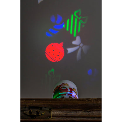 Santa LED Pillar Candle with Projected Icons