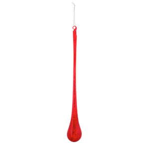 Glass Long Drop Ornament, Red/Gold, Set of 6