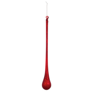 Glass Long Drop Ornament, Red/Gold, Set of 6