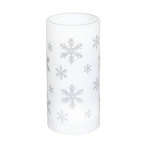 Snowflake LED Pillar Candle with Projected Icons