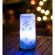 Load image into Gallery viewer, Snowflake LED Pillar Candle with Projected Icons
