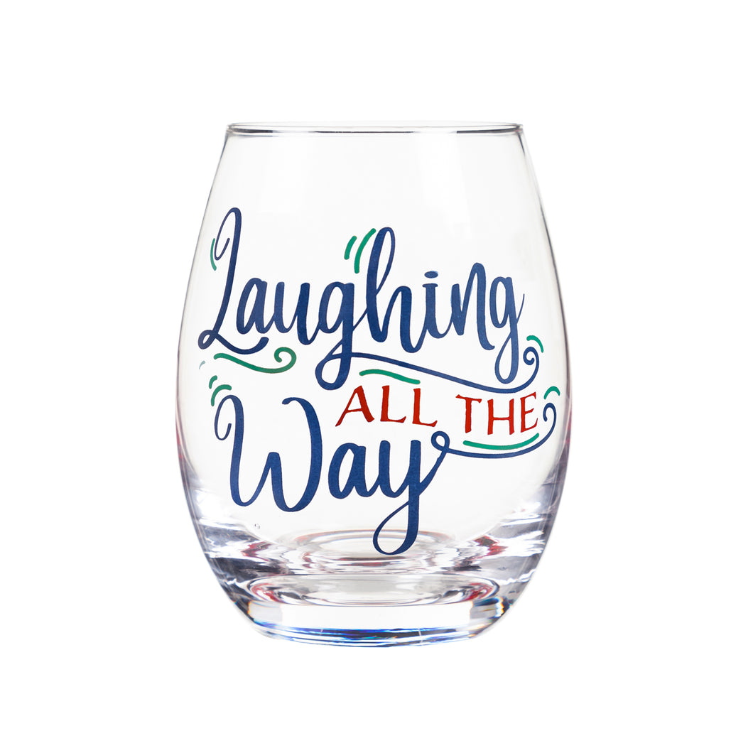 Stemless Wine Glass w/ Box, Laughing All The Way