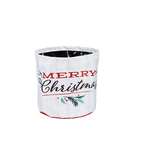 Pot, 8in, Fabric, Soft Merry Christmas