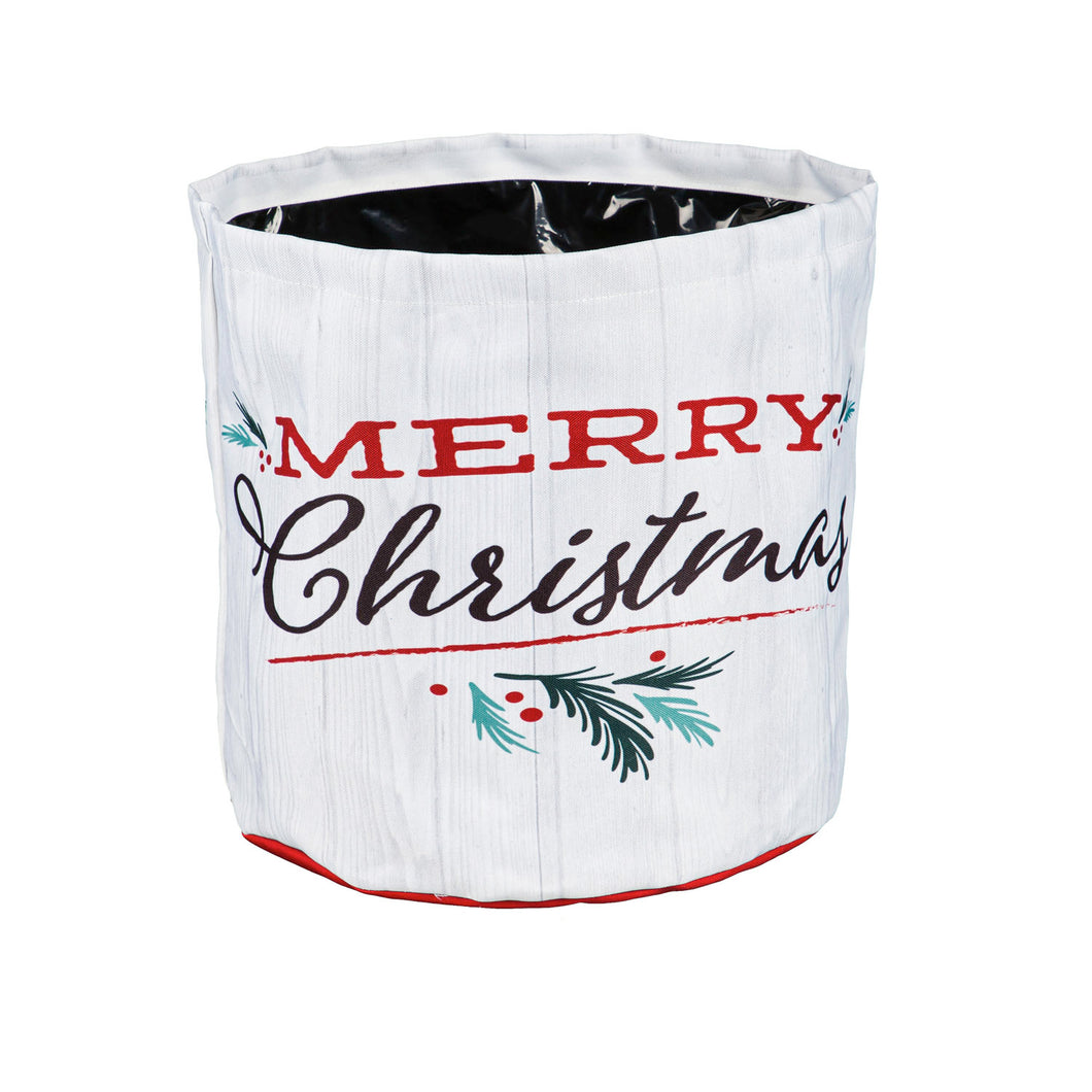 Pot, 12in, Fabric, Soft Merry Christmas