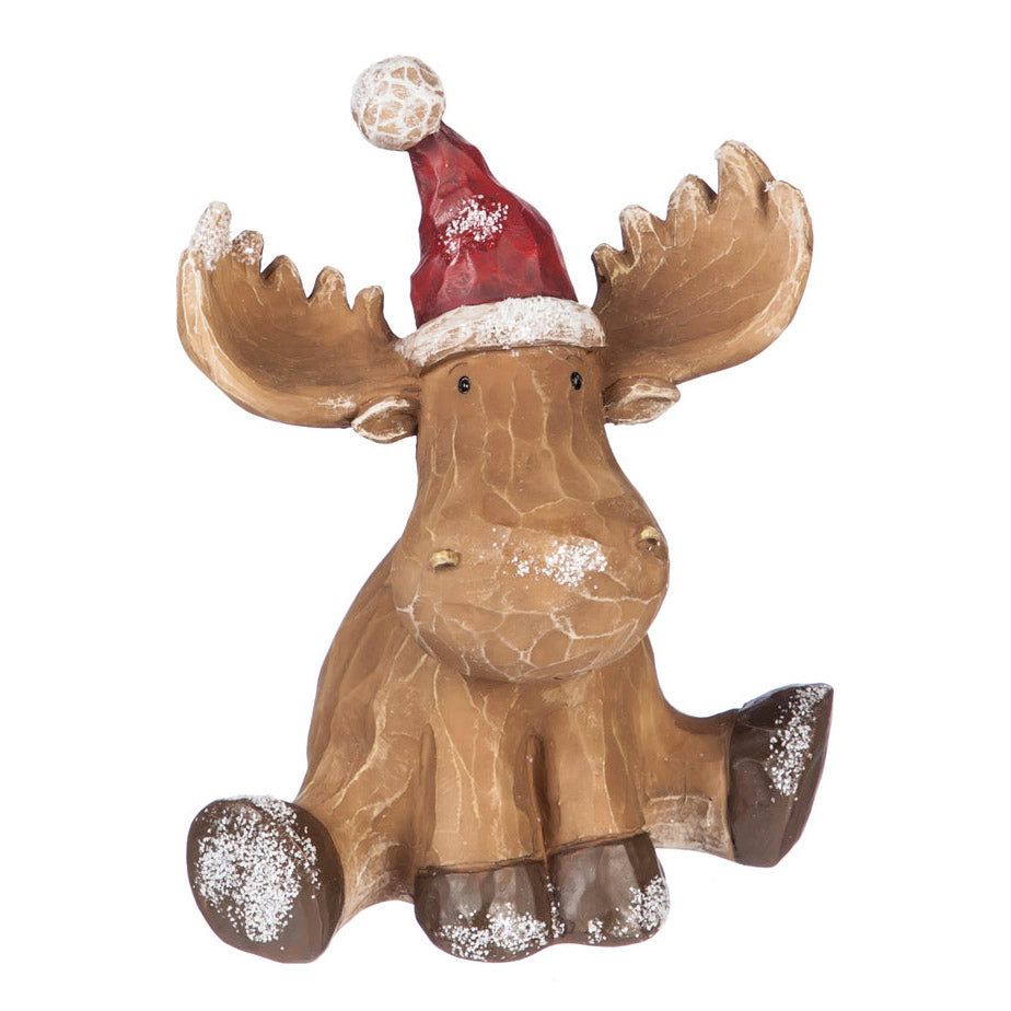 Polyresin Snowy Reindeer Decor, 2 Styles