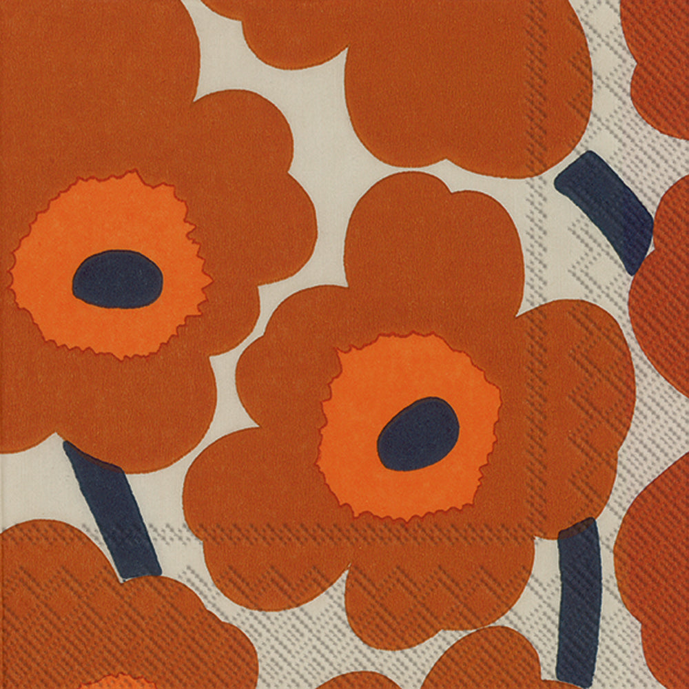 Paper Cocktail Napkin, 20 Count, Unikko Orange