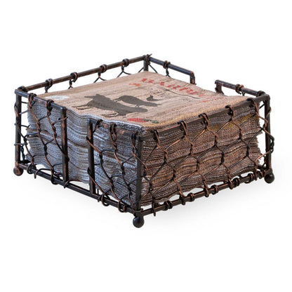 Chicken Wire Napkin Holder, Burnished Copper