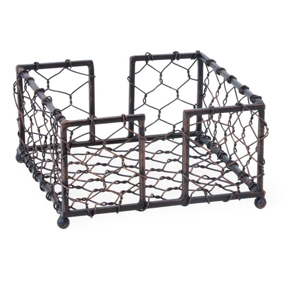 Chicken Wire Napkin Holder, Burnished Copper