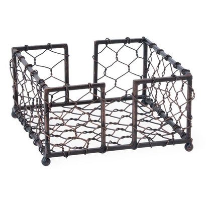 Chicken Wire Napkin Holder, Burnished Copper