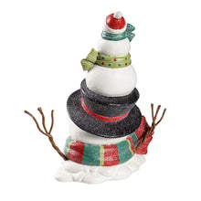 Load image into Gallery viewer, Stacked Snowmen Garden Statue, 12.75in
