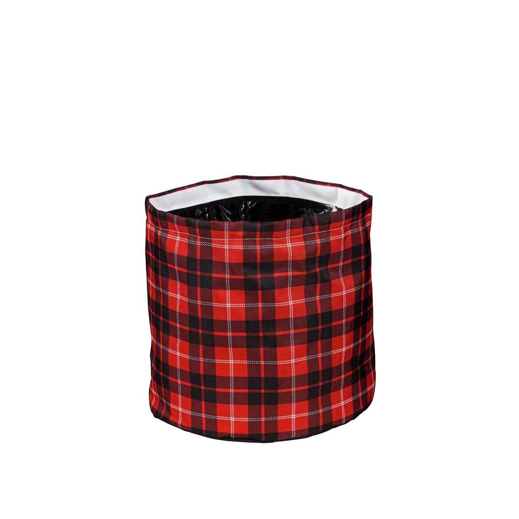 Pot, 8in, Fabric, Soft Christmas Tartan