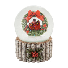 Load image into Gallery viewer, Polystone Cardinals and Wreath Water Globe
