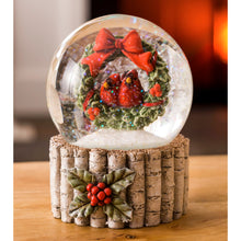 Load image into Gallery viewer, Polystone Cardinals and Wreath Water Globe
