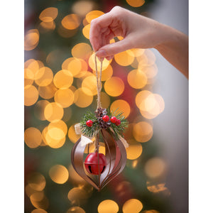 Metal Ornament with Bell & Greenery, 2 Styles