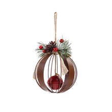 Load image into Gallery viewer, Metal Ornament with Bell &amp; Greenery, 2 Styles
