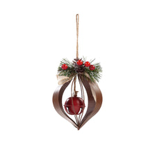 Load image into Gallery viewer, Metal Ornament with Bell &amp; Greenery, 2 Styles
