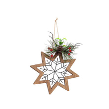 Load image into Gallery viewer, Wood Cutout Ornament with Wire &amp; Greens, 2 Styles
