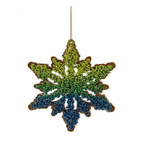 Wood Ombre Coloured Beaded Ornament, 2 Styles