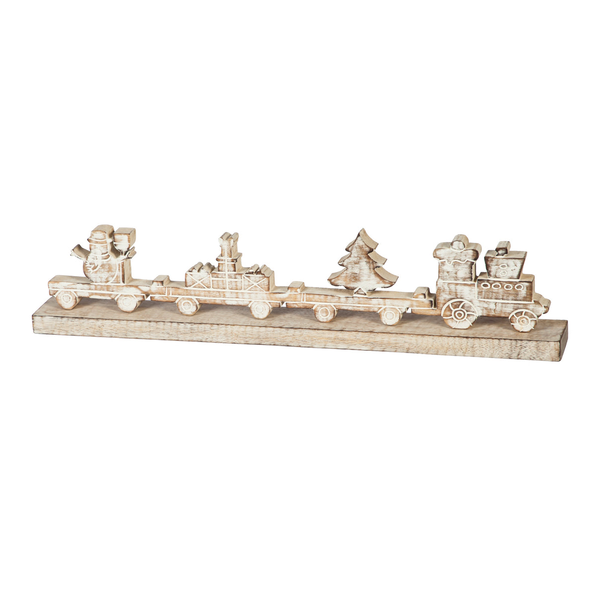 Wood Christmas Train Decor, 22in