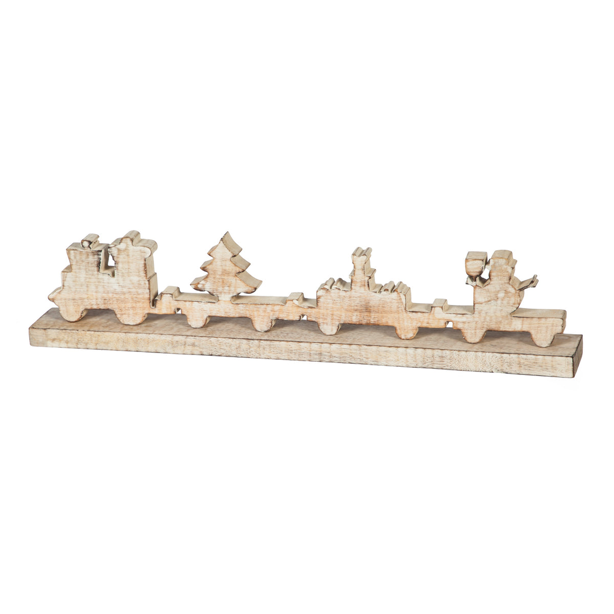 Wood Christmas Train Decor, 22in