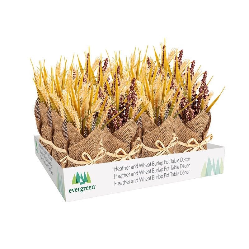 Heather & Wheat Burlap Pot Decor, 2 Styles