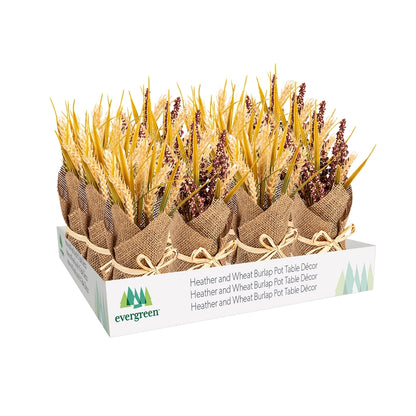Heather & Wheat Burlap Pot Decor, 2 Styles