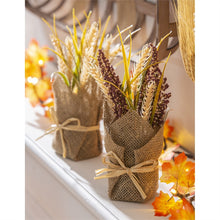 Load image into Gallery viewer, Heather &amp; Wheat Burlap Pot Decor, 2 Styles
