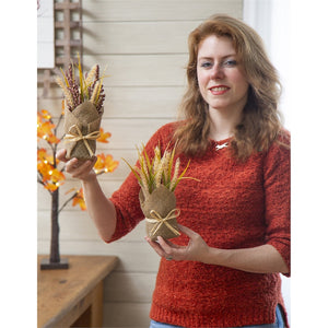 Heather & Wheat Burlap Pot Decor, 2 Styles