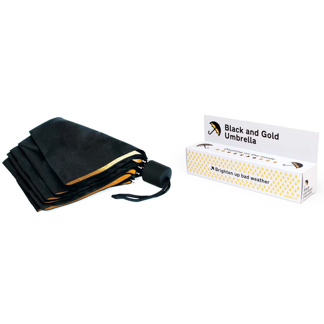 Black & Gold Travel Umbrella