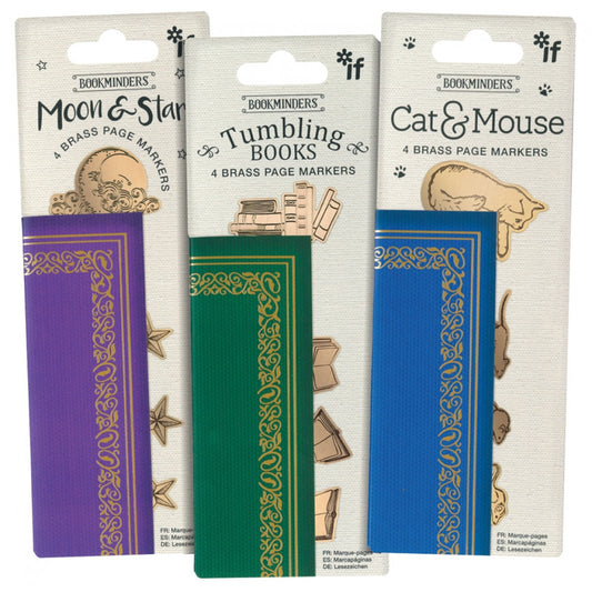 Bookminders Brass Bookmarks, Set of 4