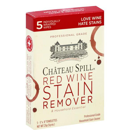 Chateau Spill Red Wine Stain Remover Wipes, 5 Pack