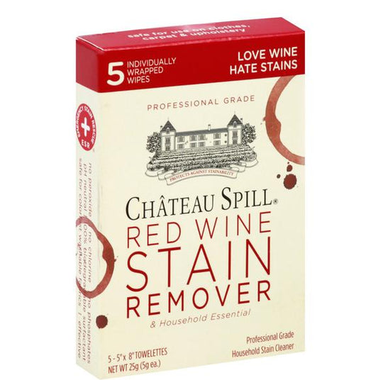 Chateau Spill Red Wine Stain Remover Wipes, 5 Pack