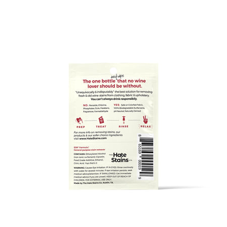 Chateau Spill Red Wine Stain Remover Wipes, 5 Pack