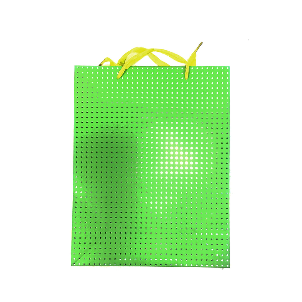 Gift Bag, Paper, Silver Polka Dots, Medium
