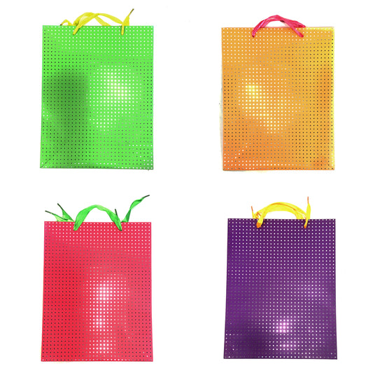 Gift Bag, Paper, Silver Polka Dots, Medium
