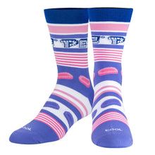 Load image into Gallery viewer, Men&#39;s Crew Socks, 8-13, Pez Stripes
