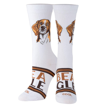 Women's Crew Socks, 5-11, Beagle