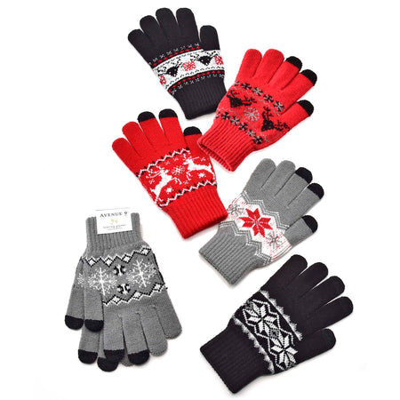 Sweater Print Texting Gloves, 6 Styles