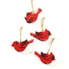 Load image into Gallery viewer, Fir Wood Cardinal Ornament, 4 Styles
