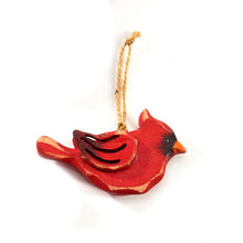 Load image into Gallery viewer, Fir Wood Cardinal Ornament, 4 Styles
