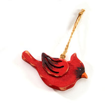 Load image into Gallery viewer, Fir Wood Cardinal Ornament, 4 Styles
