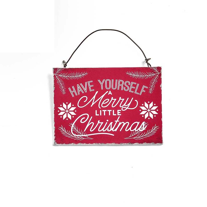 Mini Metal Sign Ornament, 6 Styles